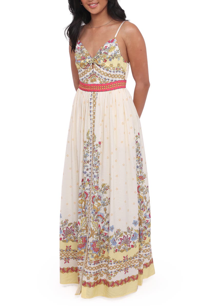 Petal & Pup Caelia Print Sleeveless Maxi Dress, Alternate, color, Yellow Multi
