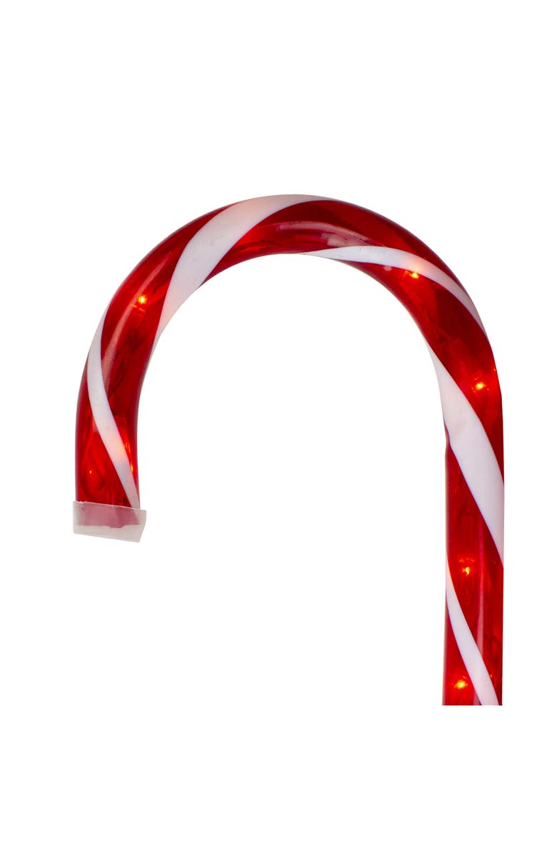 Northlight Lighted Blinking Candy Cane Outdoor Christmas Pathway Markers - 13.5" - Red and White - Set of 6, Alternate, color, Red