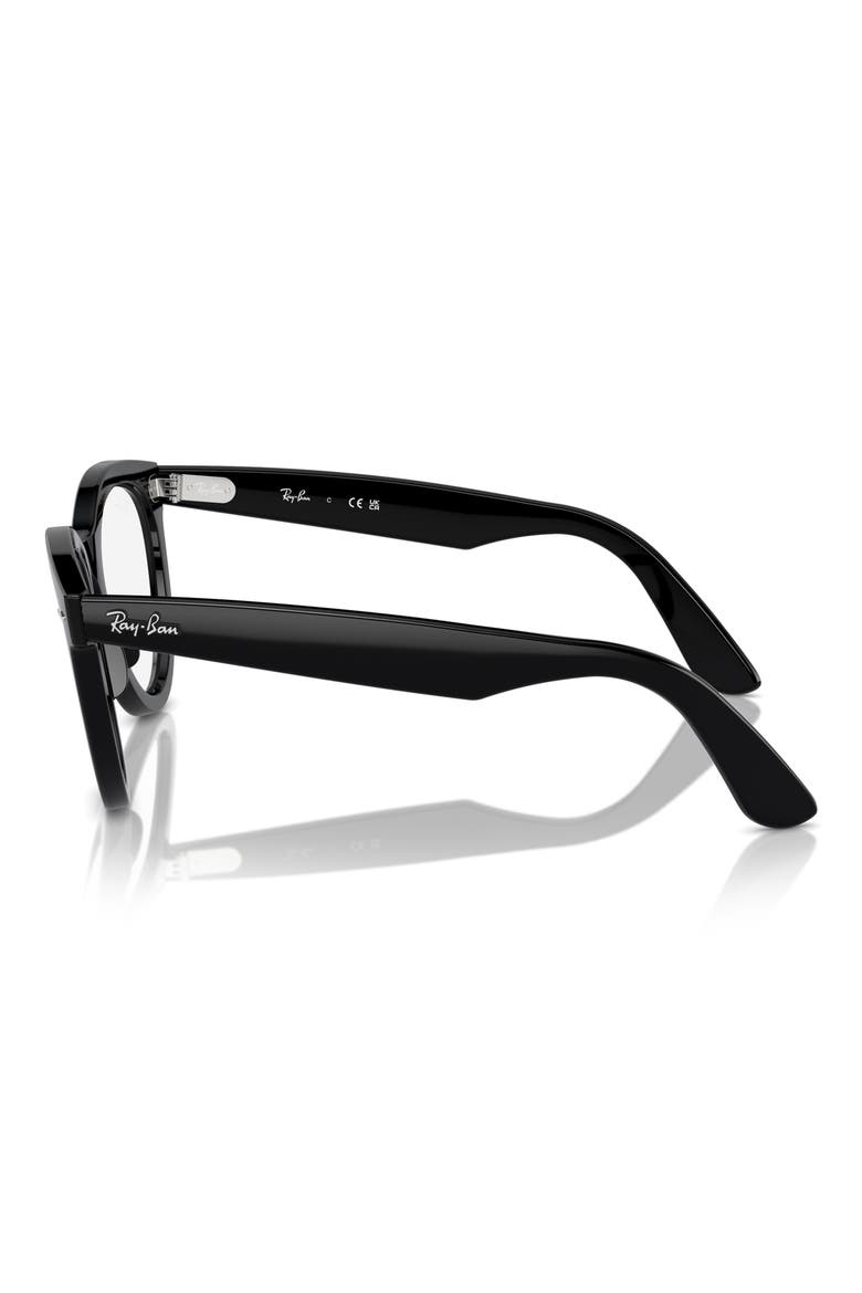 51mm Oval Optical Glasses, Alternate, color, BLACK