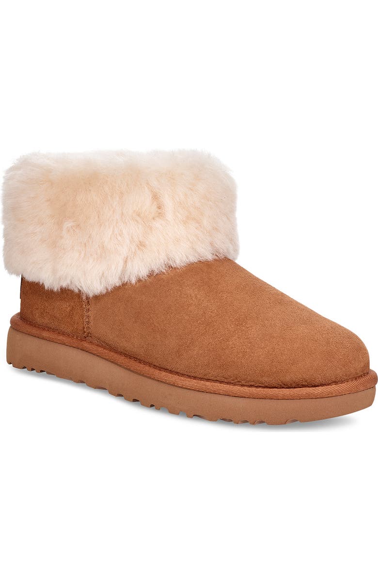 UGG<sup>®</sup> UGG Classic Mini Fluff Genuine Shearling Bootie, Main, color,