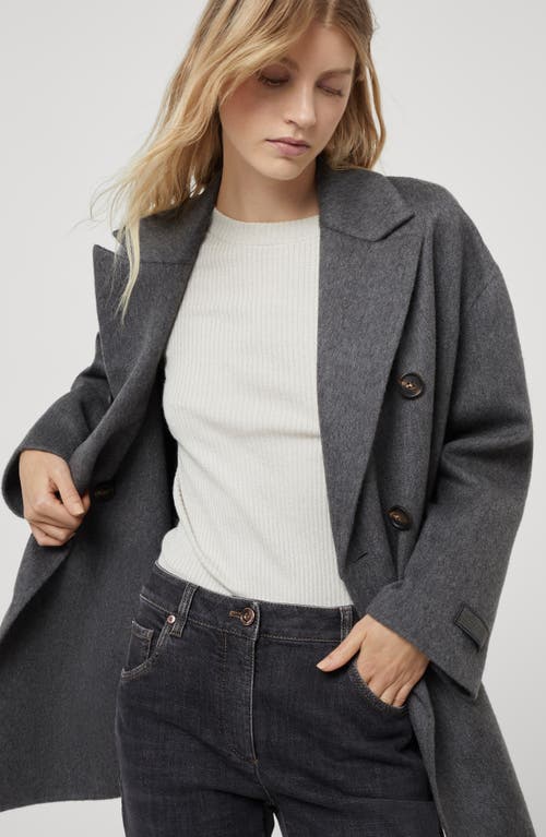 Brunello Cucinelli Hand-finished Caban Jacket In Lead