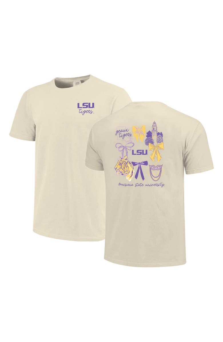 Comfort Colors Women's Comfort Colors Natural LSU Tigers Coquette T-Shirt, Alternate, color, Natural