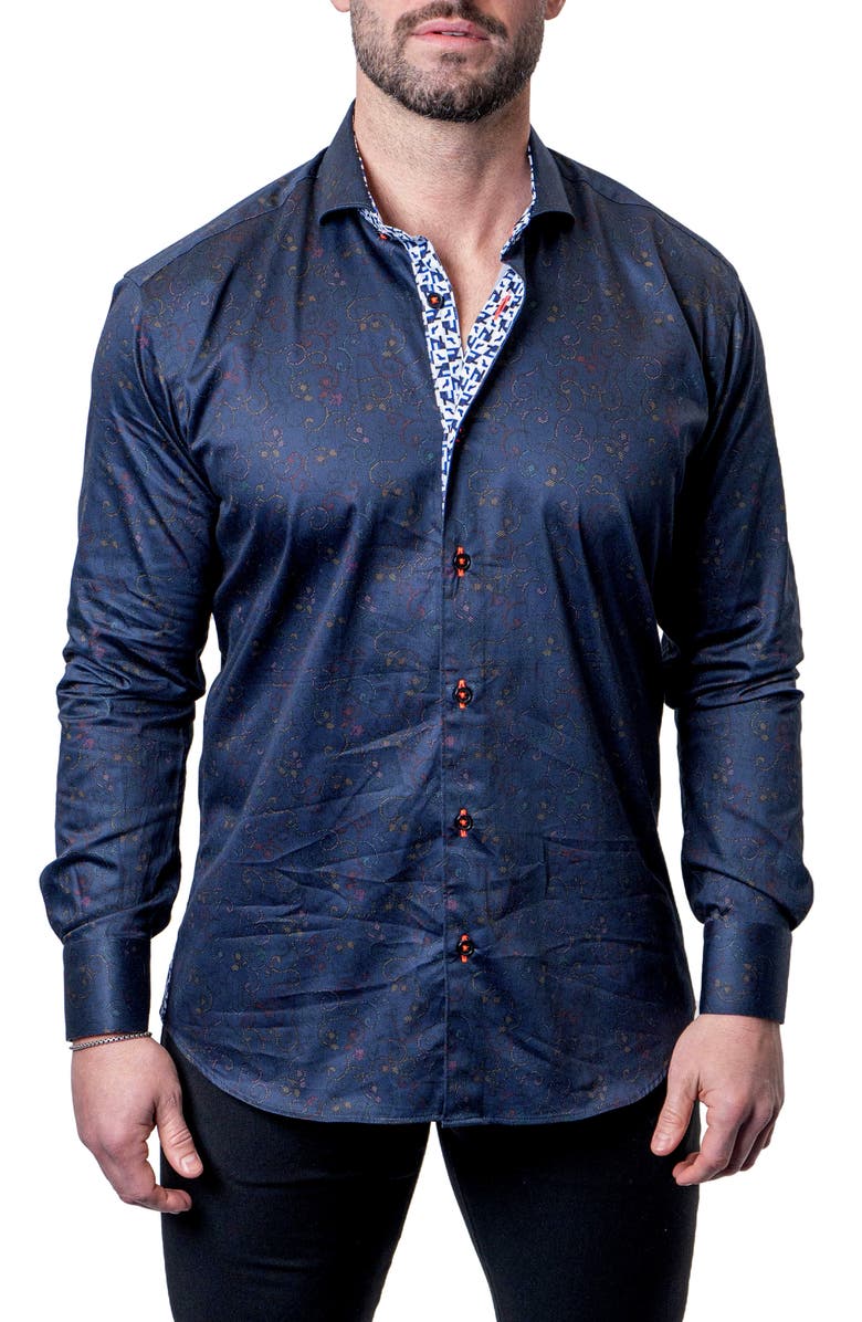 Maceoo Einstein Paisley Swirls Contemporary Fit Button-Up Shirt, Alternate, color, 