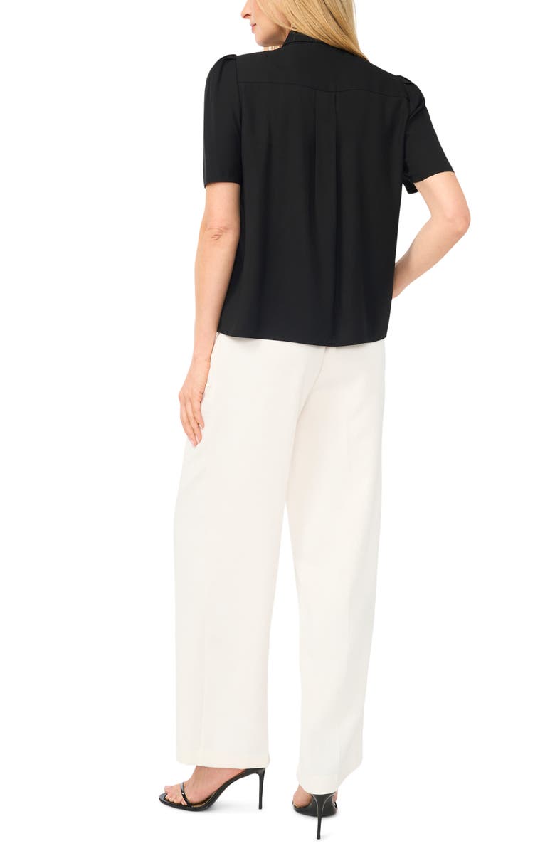 Halogen<sup>®</sup> Puff Sleeve Button-Up Top, Alternate, color, Rich Black