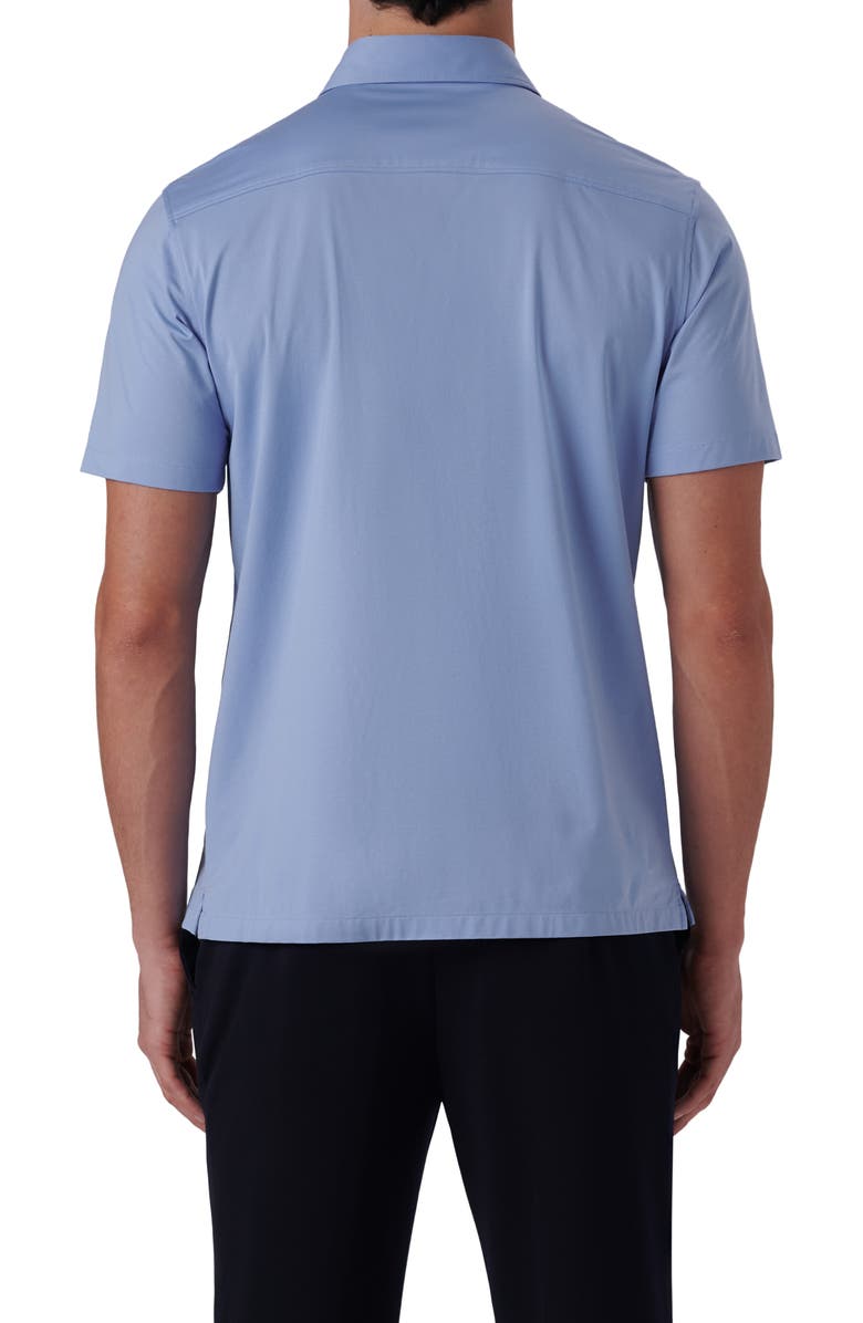Bugatchi OoohCotton<sup>®</sup> Short Sleeve Button-Up Shirt, Alternate, color, Sky