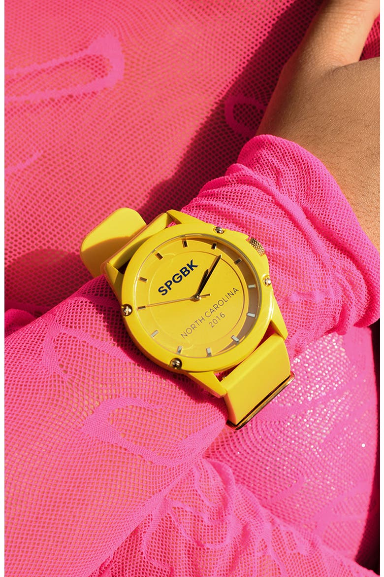 Greatest Silicone Strap Watch, 42mm case, Alternate, color, YELLOW/GOLD