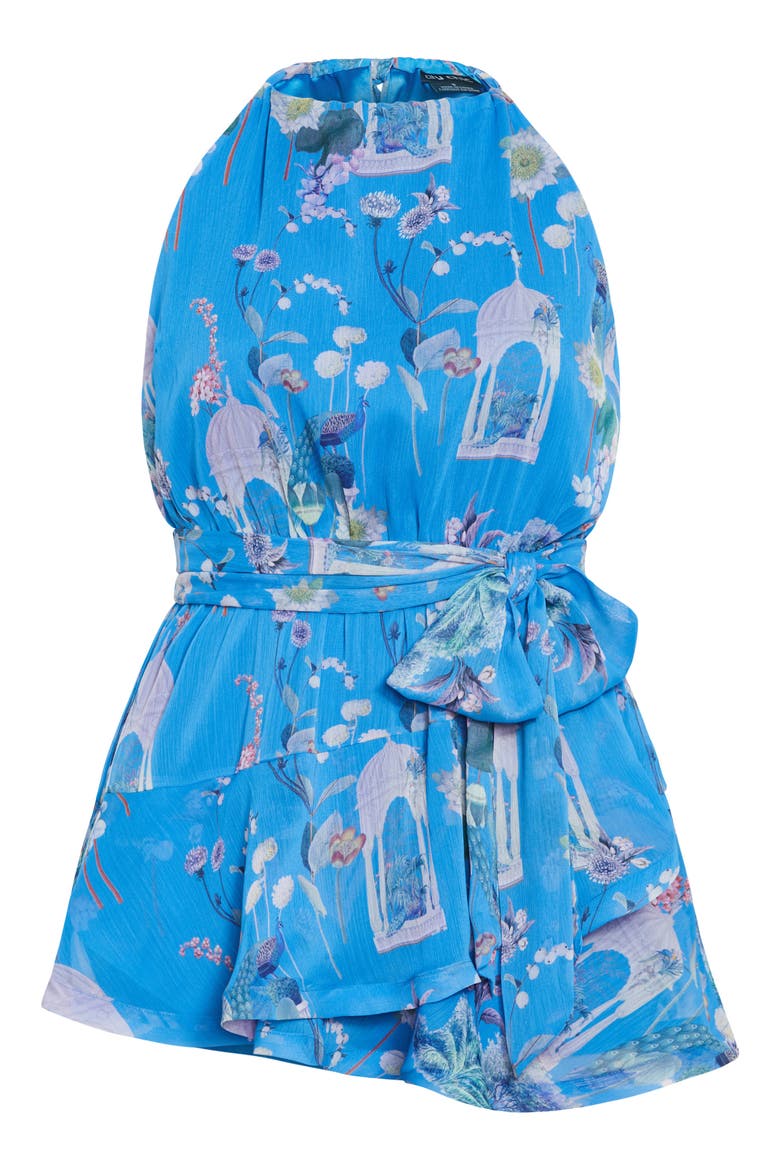 Belinda Tie Belt Romper, Alternate, color, AVERY BLUE