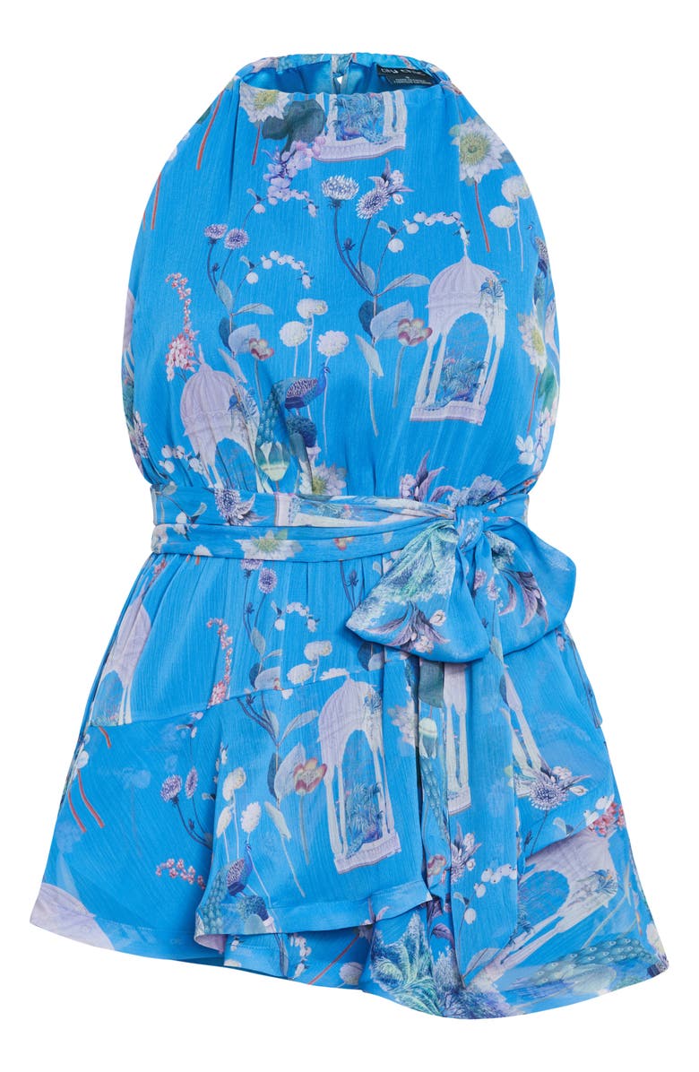 City Chic Belinda Tie Belt Romper, Alternate, color, Avery Blue