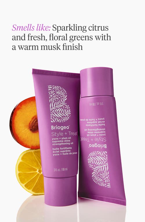 Briogeo Style + Treat Supreme Shine Strengthening & Styling Oil For Thick Hair 3 Oz/88 ml In Transparent