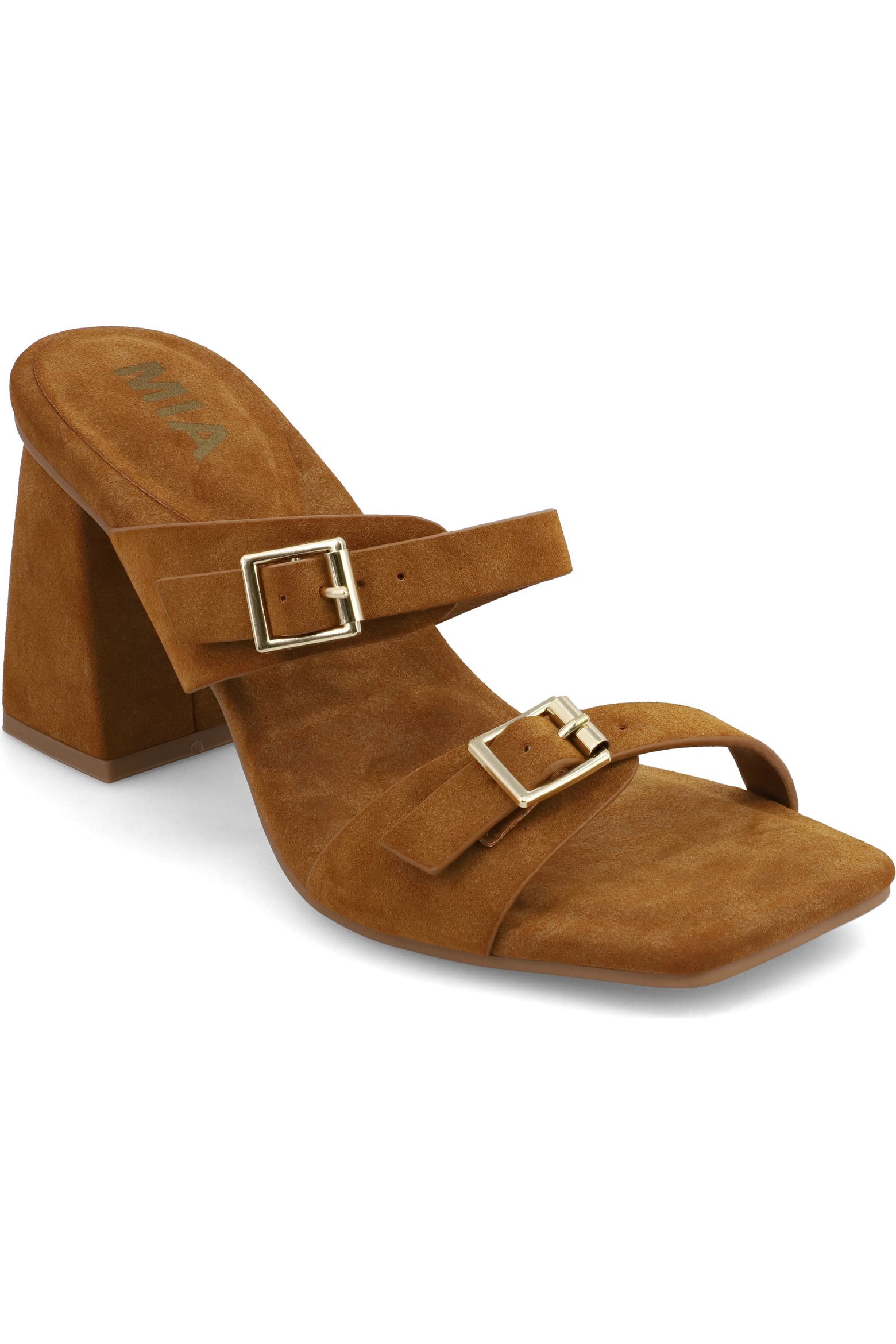 Rene Double Buckle Block Heel Sandal (Women) | Nordstromrack
