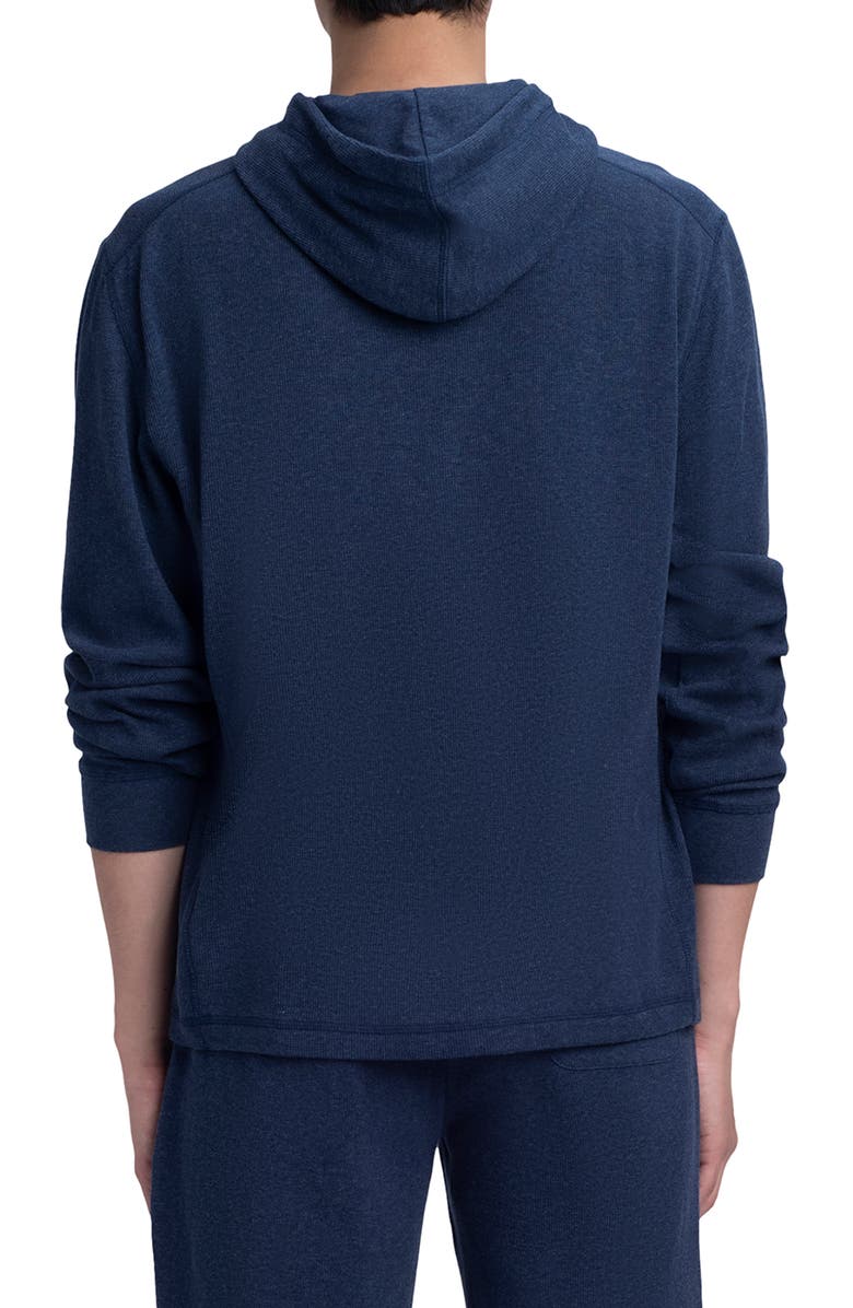 Bugatchi Comfort Knit Cotton Hoodie, Alternate, color, Navy