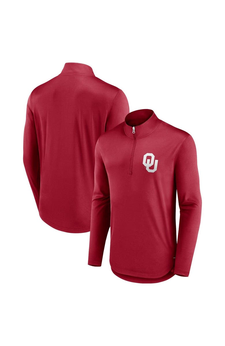 FANATICS Men's Fanatics Branded Crimson Oklahoma Sooners Tough Minded Quarter-Zip Top, Main, color, Crimson