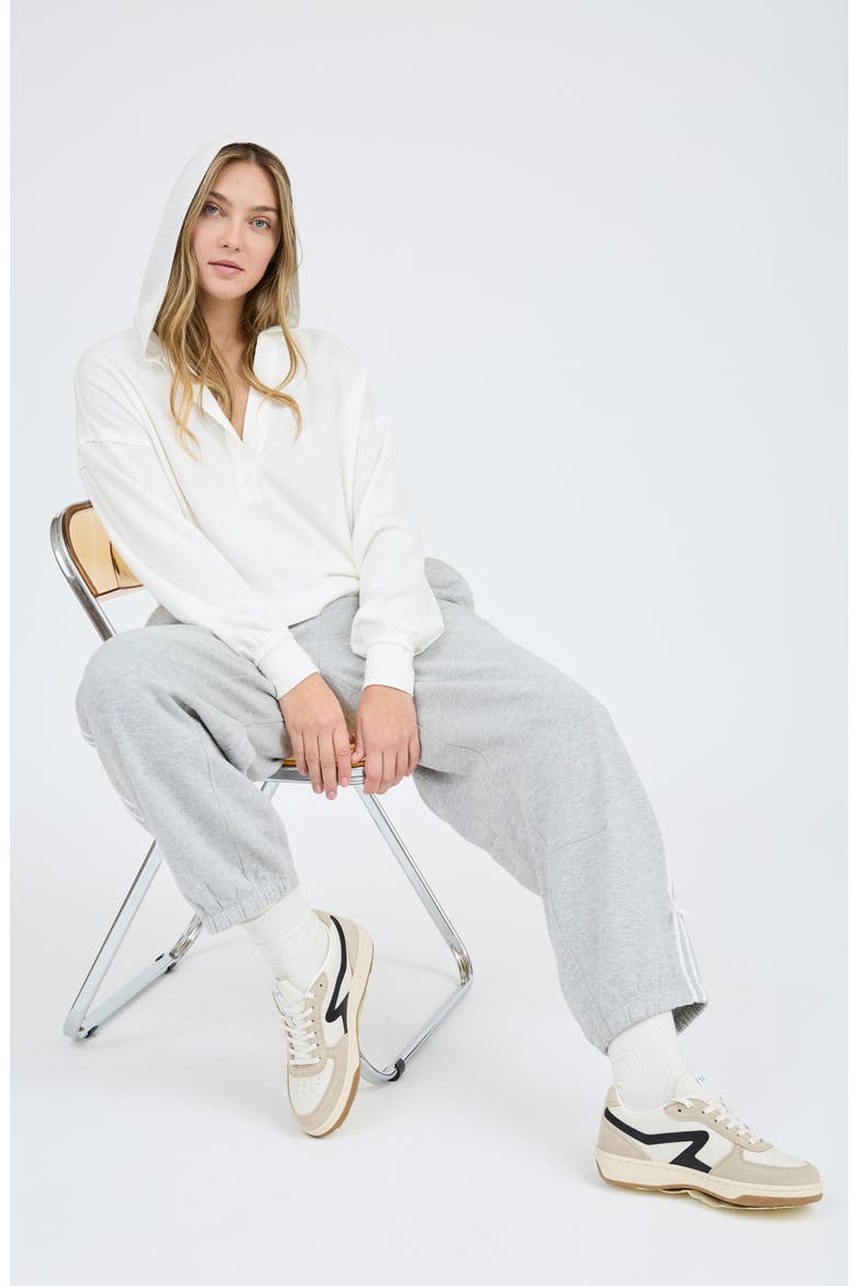 Solid Hooded Henley, Alternate, color, OFF WHITE