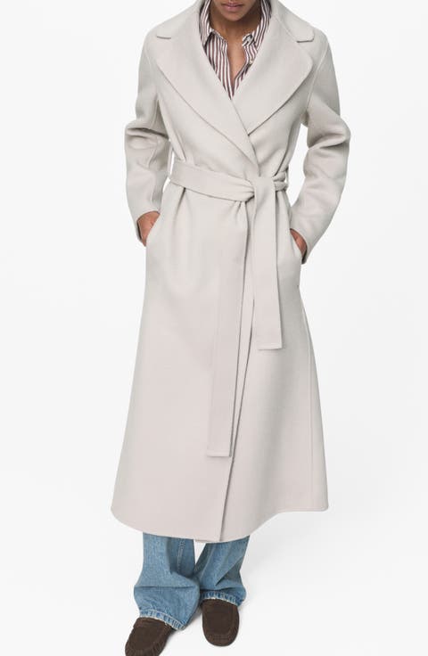 Wool Blend Wrap Coat (Regular & Plus)