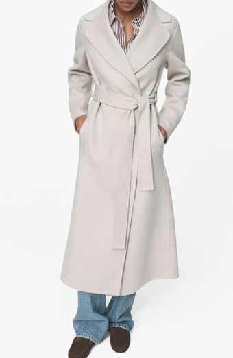 MANGO Wool Blend Wrap Coat