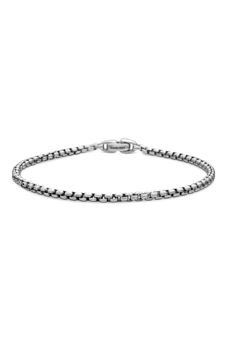 2.7mm Box Chain Bracelet, Main, color, STERLING SILVER