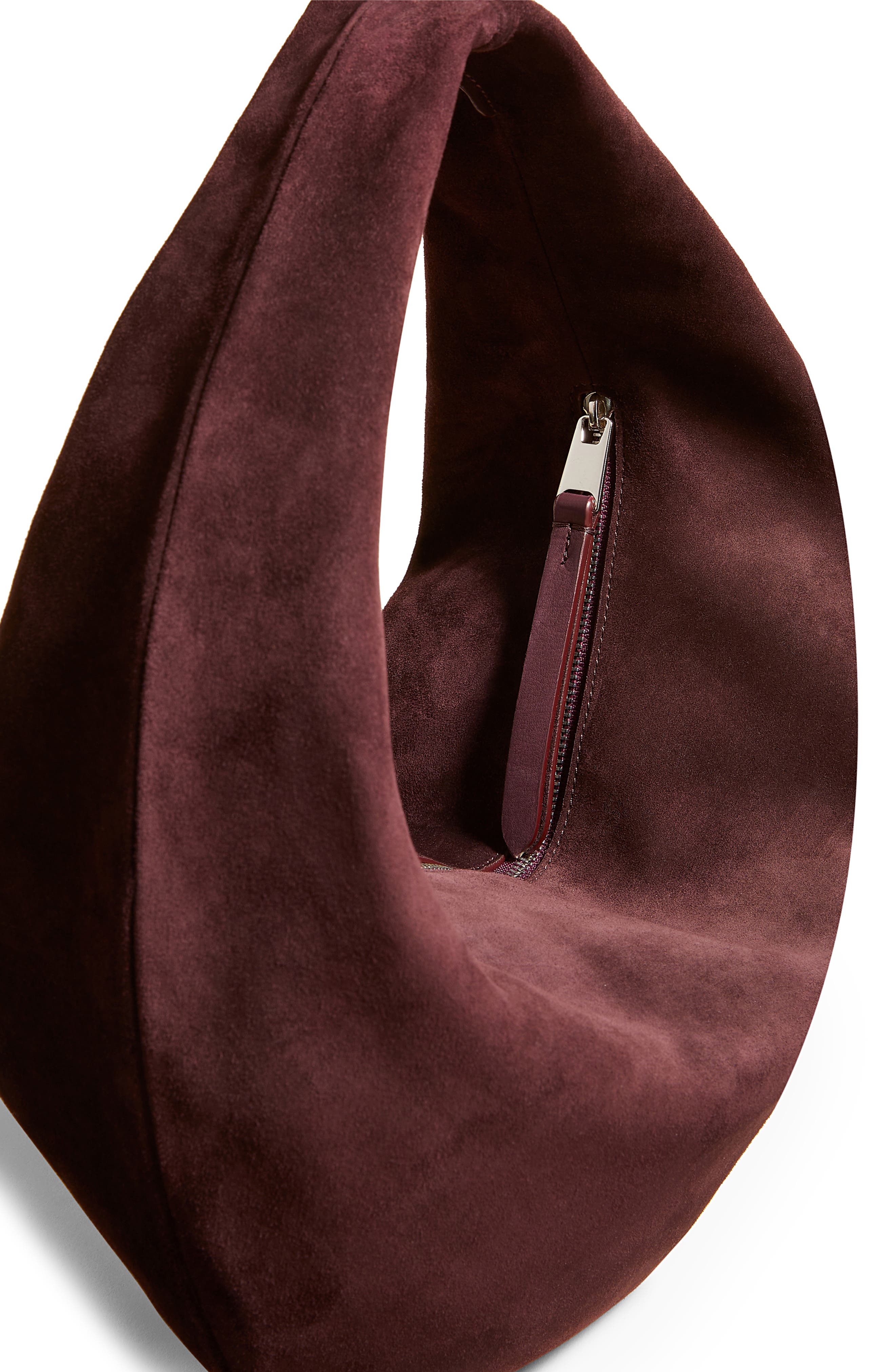 Medium Olivia Suede Hobo Bag, Alternate, color, ROUGE NOIR 585