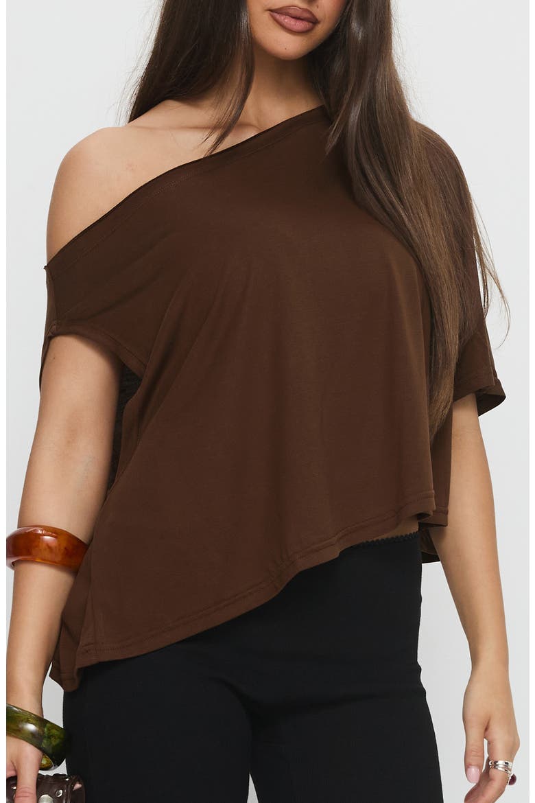 Passerby Asymmetric One-Shoulder Top, Main, color, BROWN