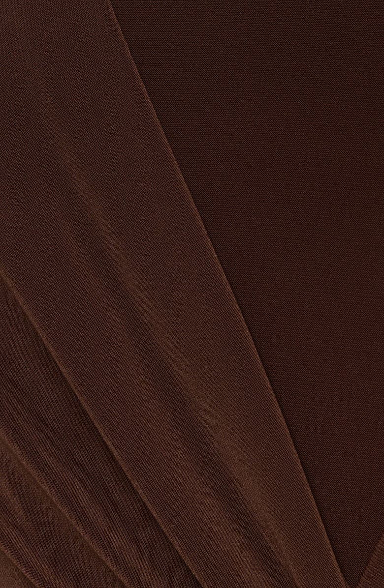 Adrianna Papell One-Shoulder Jersey Gown, Alternate, color, Chocolate