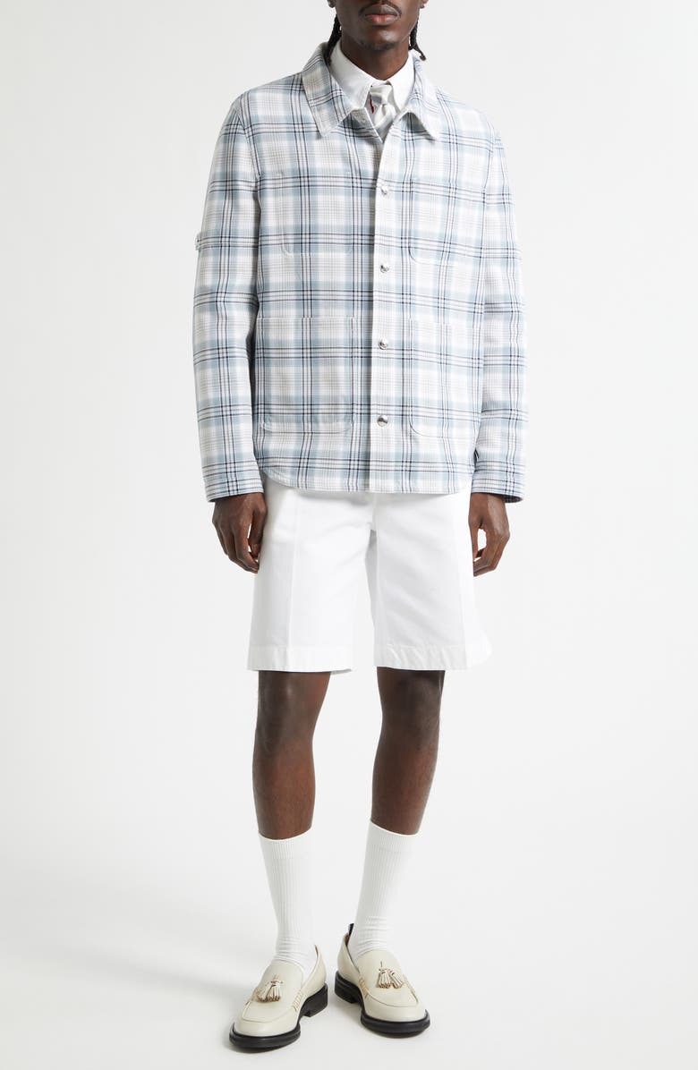 Thom Browne Plaid Armband Cotton Blend Utility Jacket, Alternate, color, Seasonal Multi
