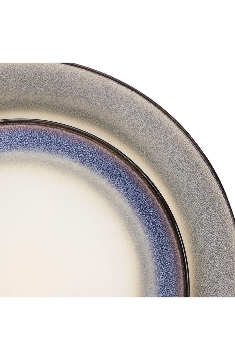 Gibson Elite Rings of Saturn 16 Piece Reactive Glaze Stoneware Dinnerware Set, Alternate, color, Blue