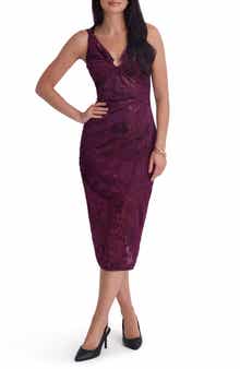 Floral Burnout Velvet Midi Dress
