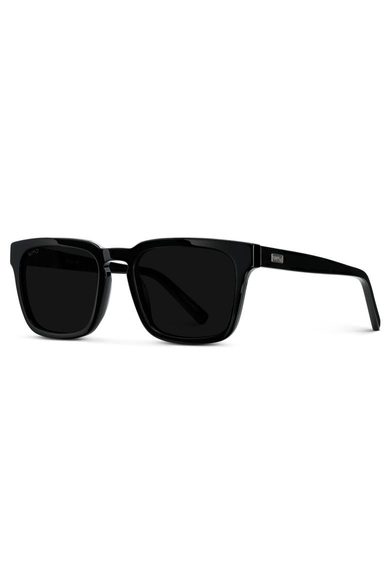 Maverick - 52mm Square Polarized Sunglasses, Alternate, color, Black