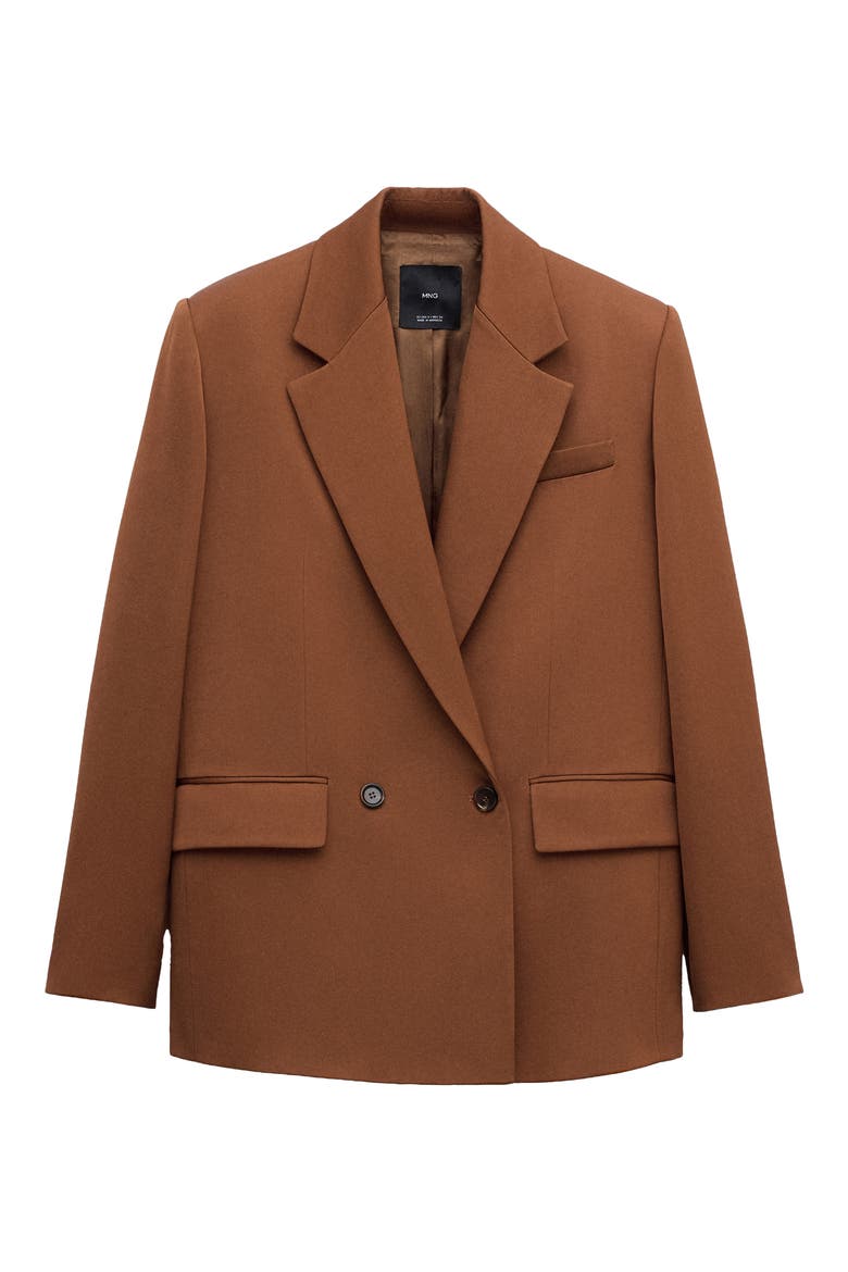 Double Breasted Blazer, Alternate, color, COGNAC