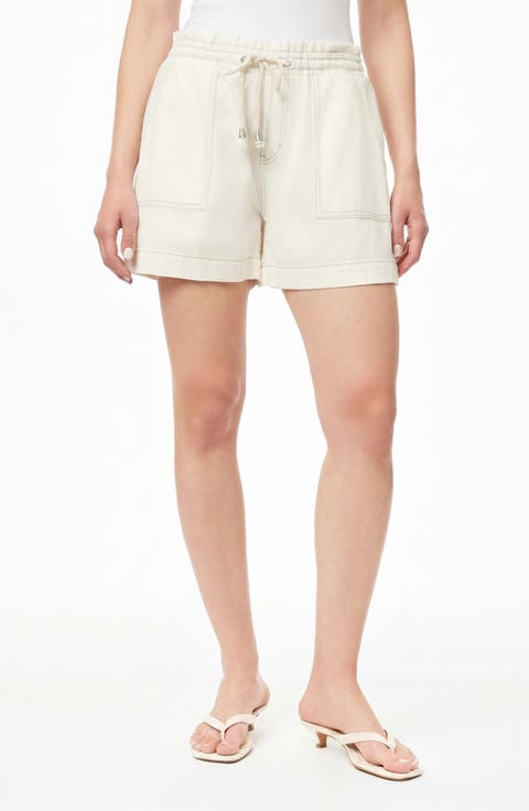 Trapunto Stitched Pocket Pull-On Shorts