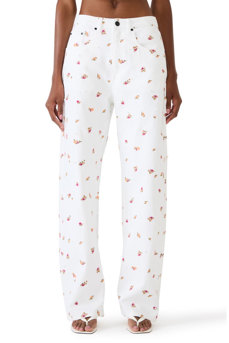 Sydnee Floral Straight Leg Jeans, Alternate, color, ANTIQUE