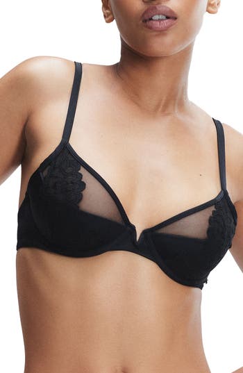 Savage X Fenty Savage Not Sorry Half Cup Plunge Bra In Black