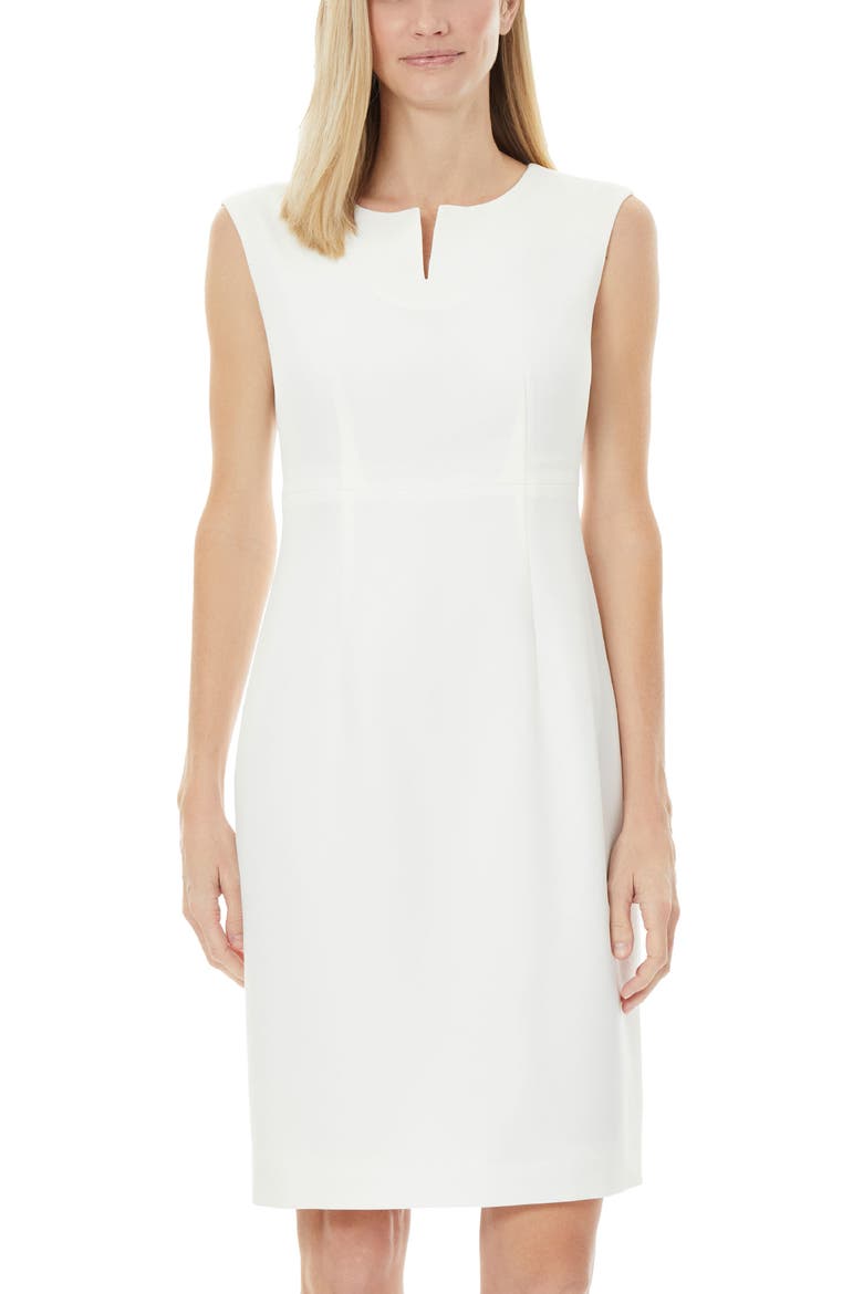 Notch Neckline Sleeveless Sheath Dress, Alternate, color, VANILLA ICE