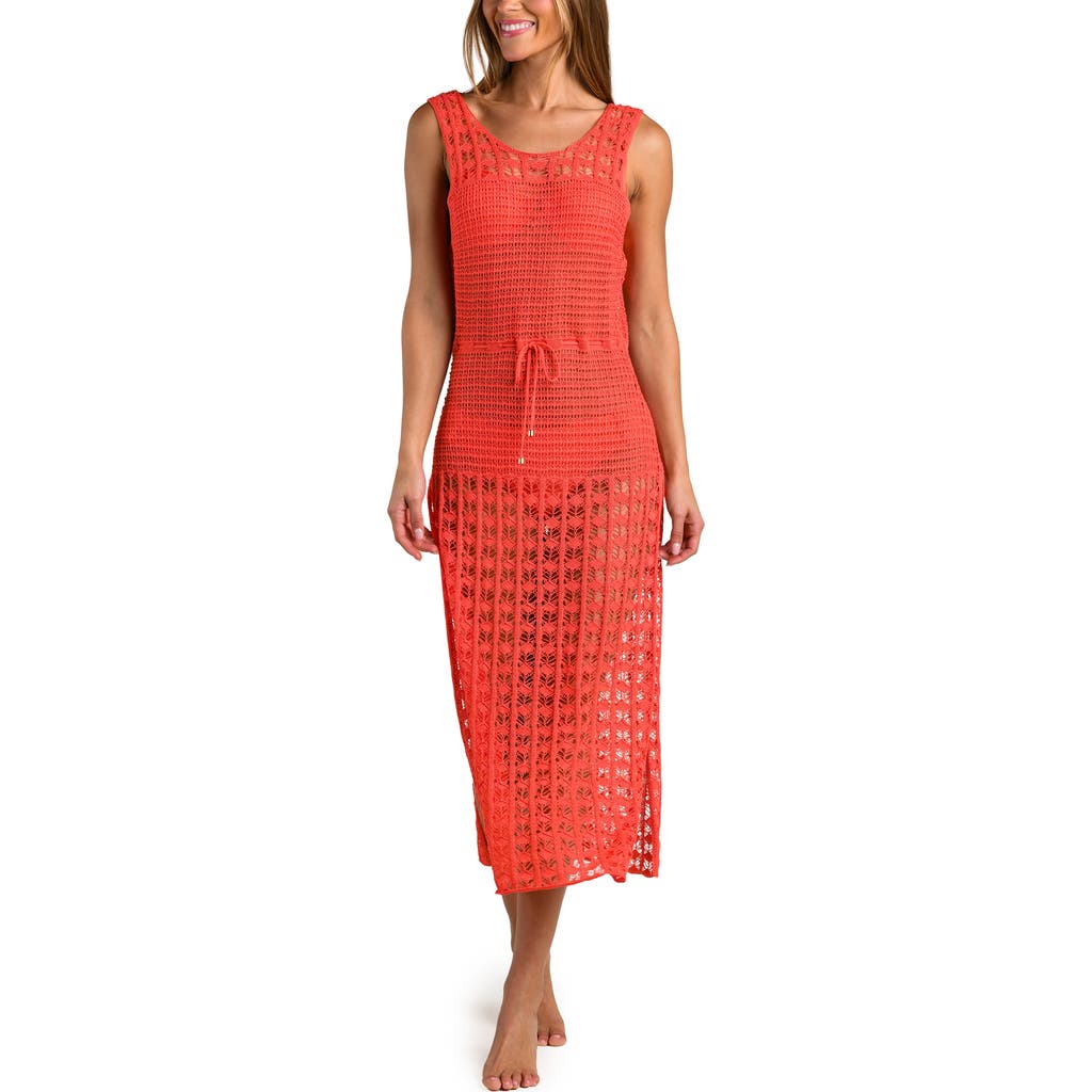 Sunshine 79 Haute Crochet Cover-Up Maxi Dress in Shocking Orange at Nordstrom, Size Medium