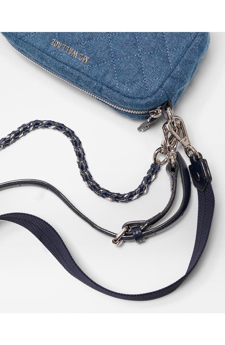 MZ Wallace Mini Crosby II Quilted Denim Crossbody Bag, Alternate, color, True Blue Denim