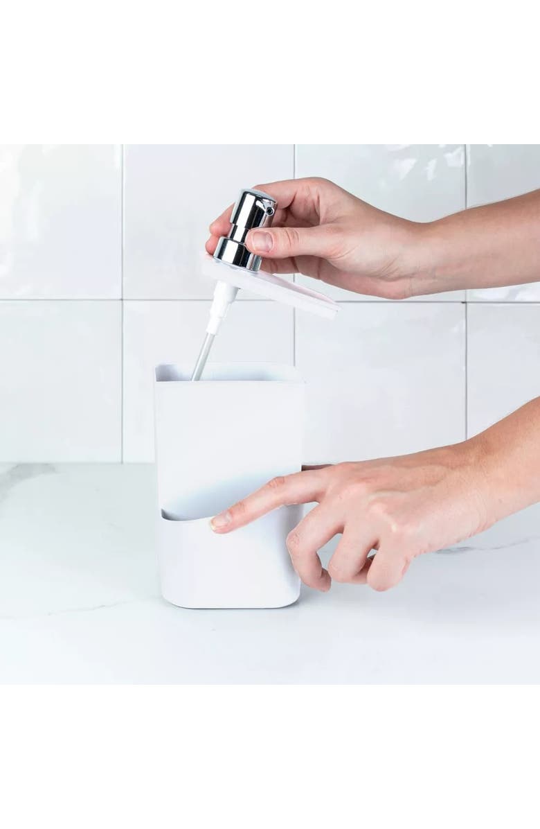 OU Durable Kitchen Soap Dispenser Organizer with Sponge Holder and Drainage, 22 oz, Alternate, color,