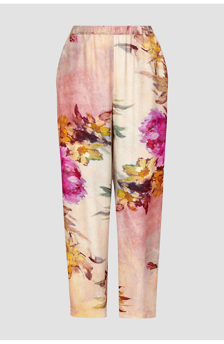 Alembika Rose-colored  flowers pull-on dress pants, Alternate, color, 