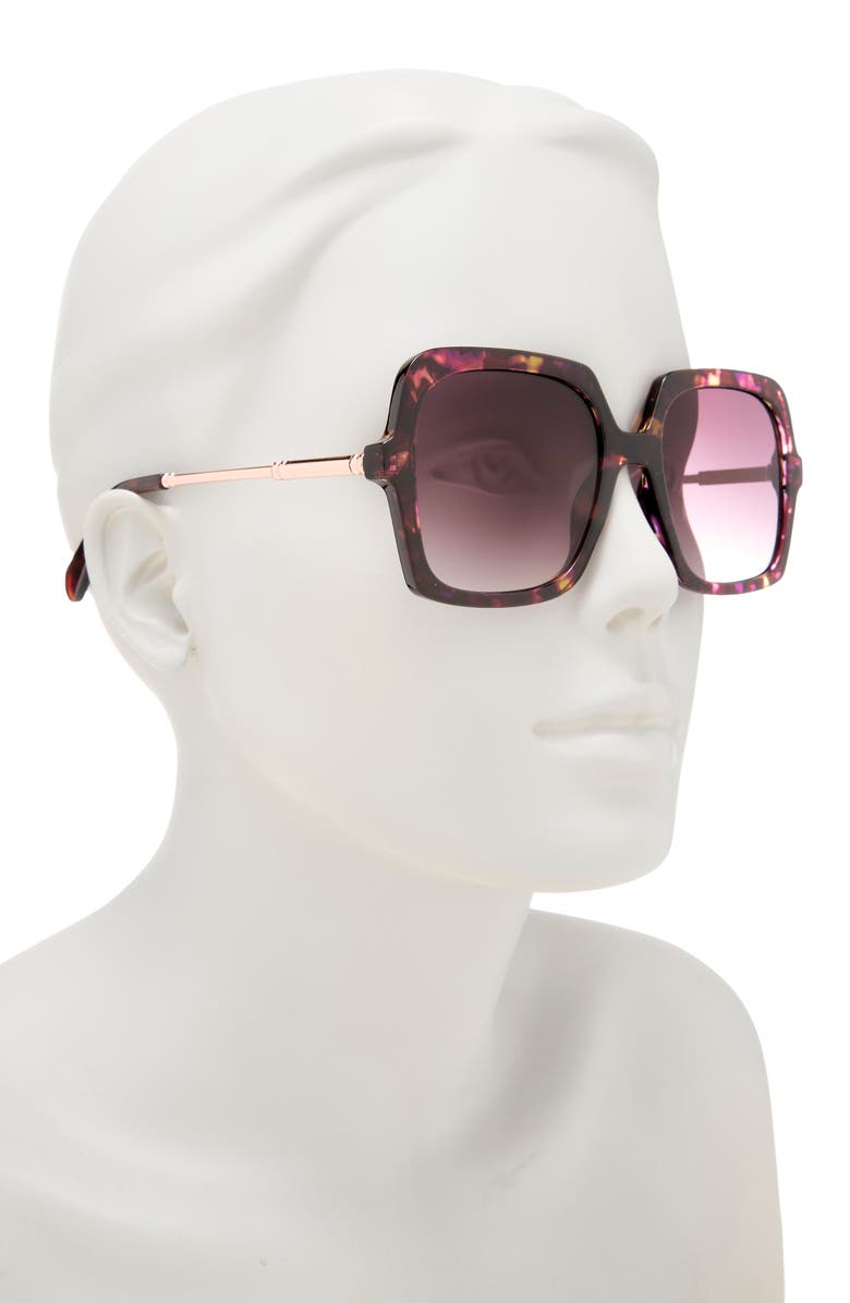 BCBGeneration 65mm Oversize Square Sunglasses, Alternate, color, Purple Demi