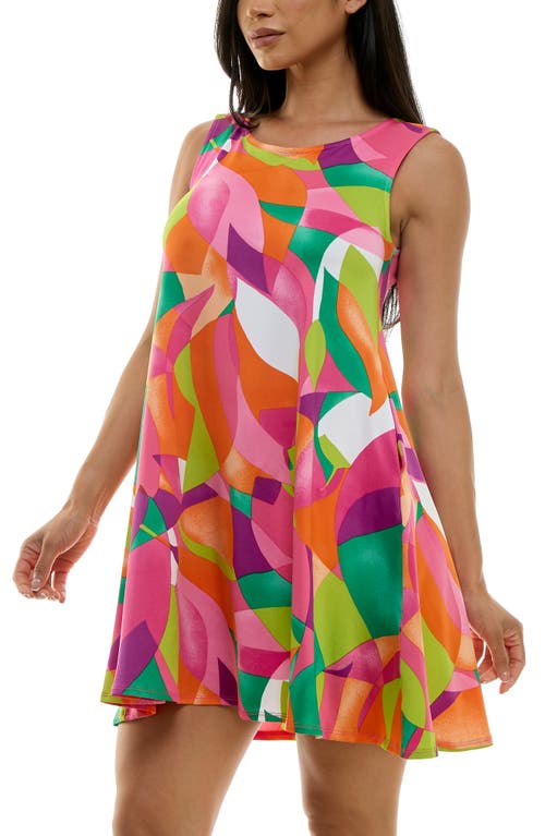 Nina Leonard Scoop Neck Sleeveless Dress In Multi