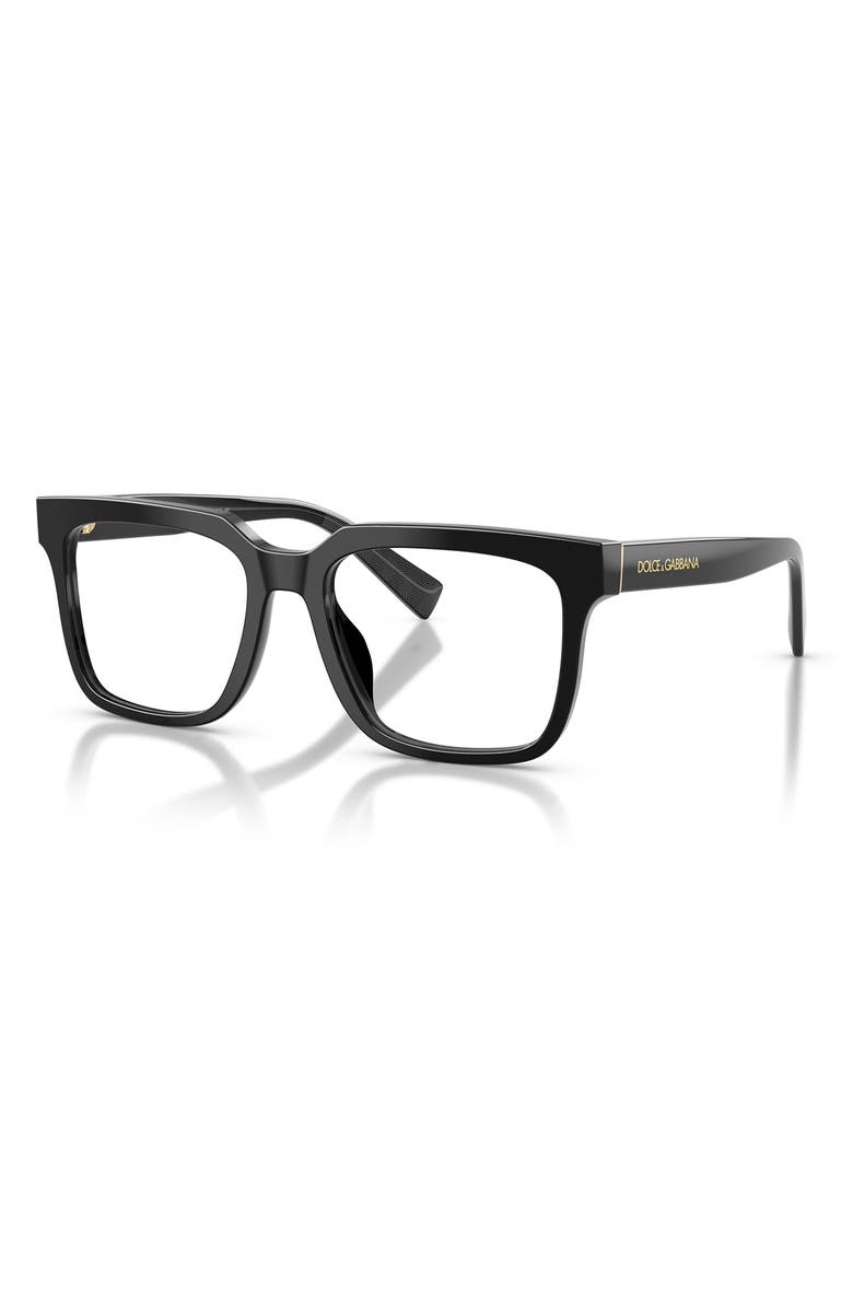 Dolce&Gabbana 51mm Square Optical Glasses, Alternate, color, Black