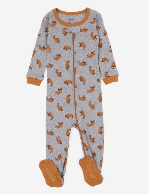 Footed Printed Cotton Pajamas, Animal, Holiday & Fun Prints (Baby)