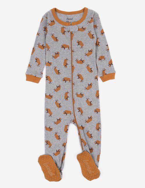 Leveret Footed Printed Cotton Pajamas, Animal, Holiday & Fun Prints In Blue