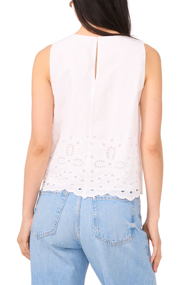 1.STATE Embroidered Eyelet Sleeveless Cotton Top, Alternate, color, Ultra White
