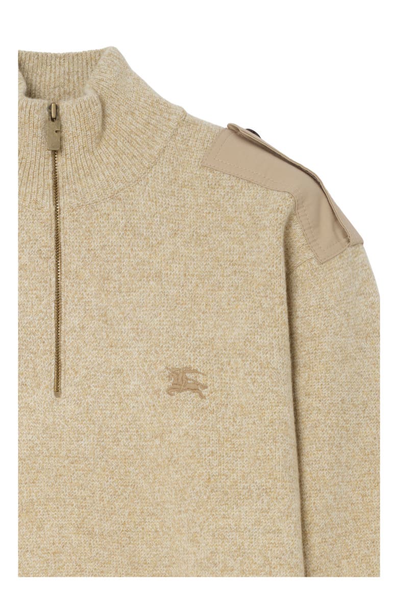 Burberry Wool Cashmere Half-zip Sweater, Alternate, color, Hamper Beige