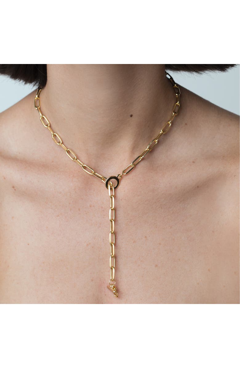 Outofoffice Demi Fine Paper Clip Chain Necklace, Alternate, color, Gold