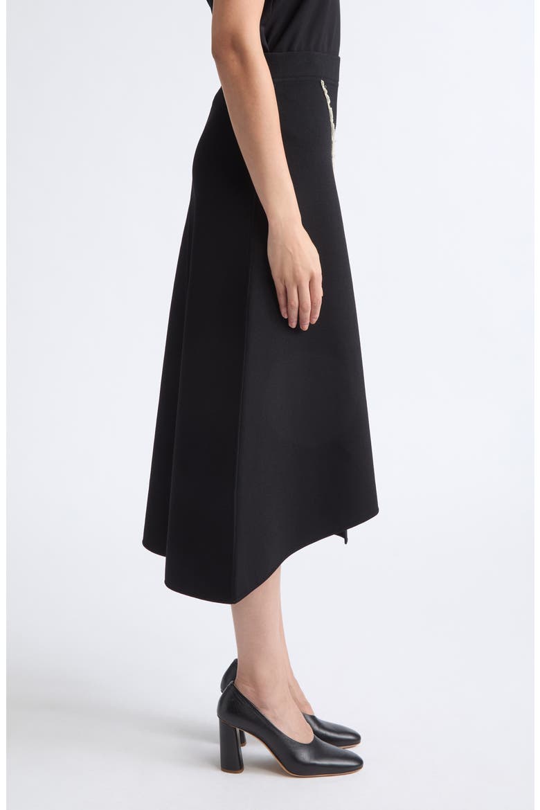 Felix Asymmetric Ruffle Trim Skirt, Alternate, color, BLACK