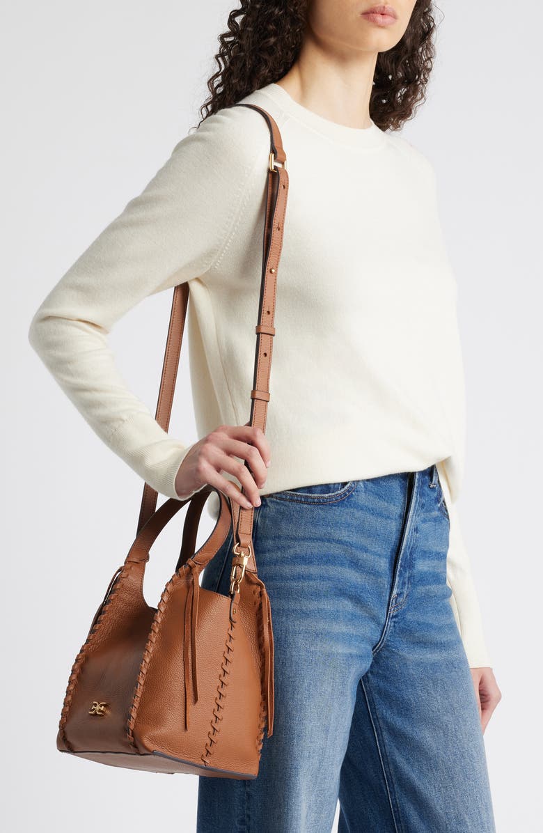 Sam Edelman Sylvia Whipstitch Leather Crossbody Tote, Alternate, color,