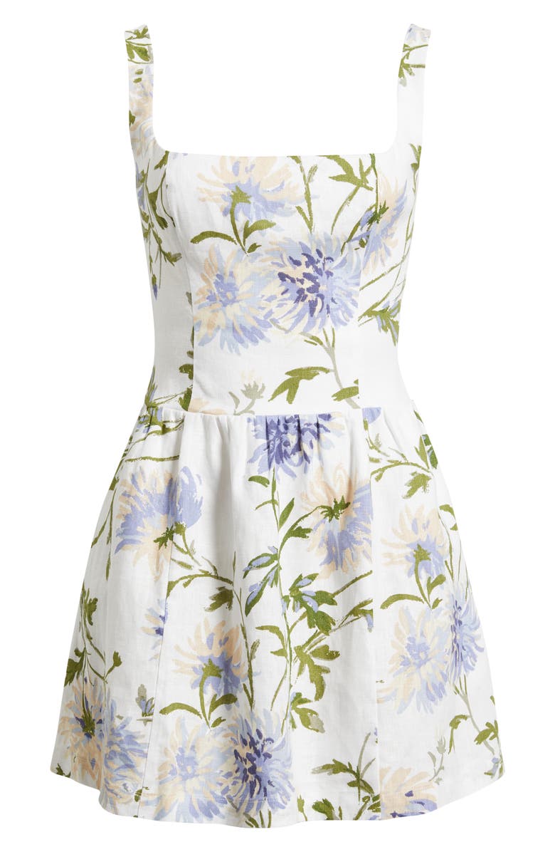 Reformation Janu Linen Minidress, Main, color, Serenity