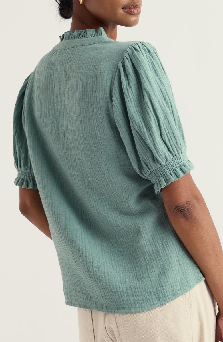 Seasalt Cornwall Shore Patch Organic Cotton Button-Up Top, Alternate, color, Sardine