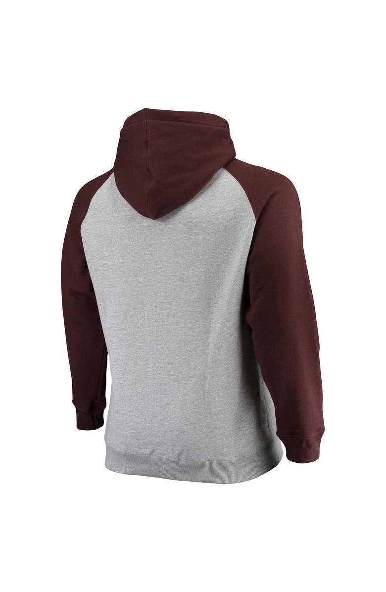 FANATICS Men's Fanatics Branded Heathered Gray/Brown San Diego Padres Big & Tall Raglan Pullover Hoodie, Alternate, color, 