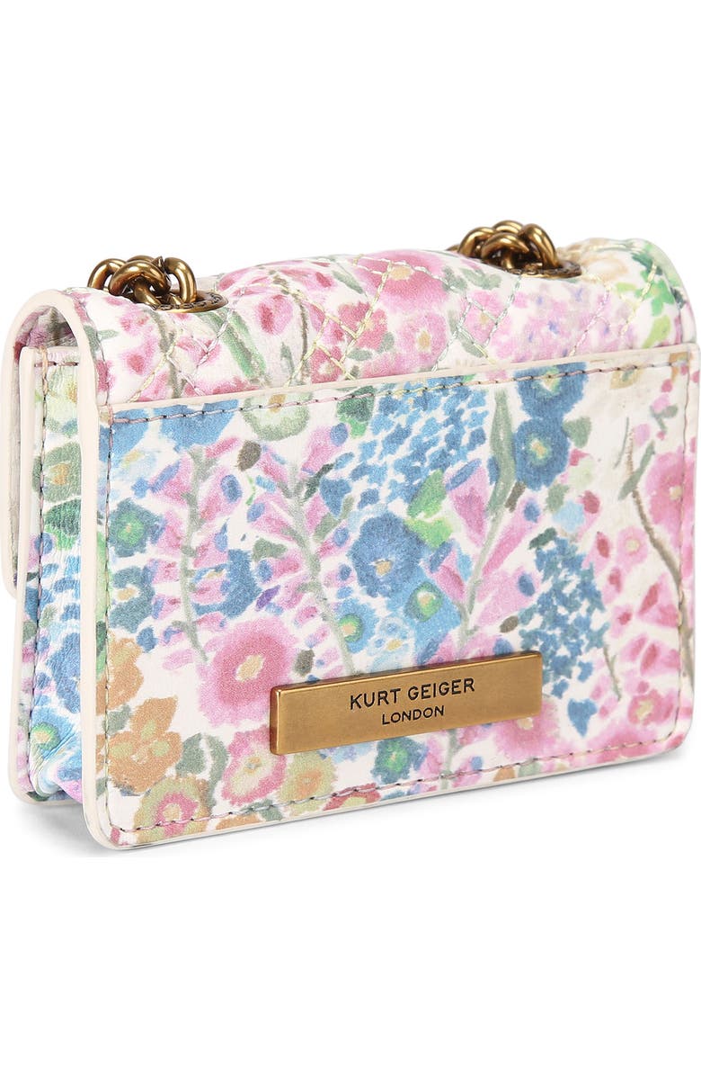 Kurt Geiger London Floral Couture Micro Kensington Floral Quilted Crossbody Bag, Alternate, color,